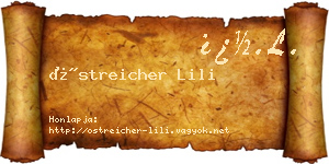 Östreicher Lili névjegykártya